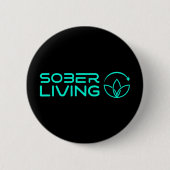 Badge Rond 5 Cm Sober et brillant - Bouton d'alimentation Lotus (Devant)