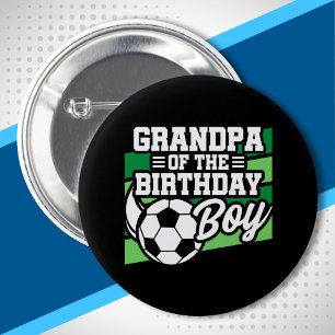 Badge Rond 5 Cm Soccer Anniversaire Grand-père - Garçons Football 