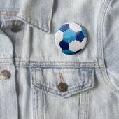 Badge Rond 5 Cm Soccer Ball blues (En situation)