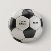 Badge Rond 5 Cm Soccer Ball Button Pin | Custom Team Name Buttons (Devant)
