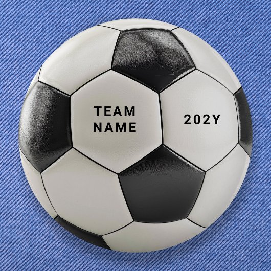 Badge Rond 5 Cm Soccer Ball Button Pin | Custom Team Name Buttons