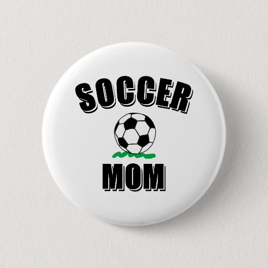 Badge Rond 5 Cm Soccer Maman Dessin Et Texte (Devant)
