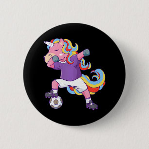 Badge Rond 5 Cm Soccer Unicorn Dabbing