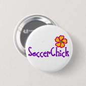 Badge Rond 5 Cm SoccerChick FlowerDark (Devant & derrière)