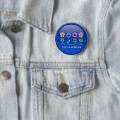 Badge Rond 5 Cm Social Worker, design floral (En situation)