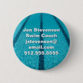 Badge Rond 5 Cm Société de piscine ou instructeur de natation Pers (Devant)