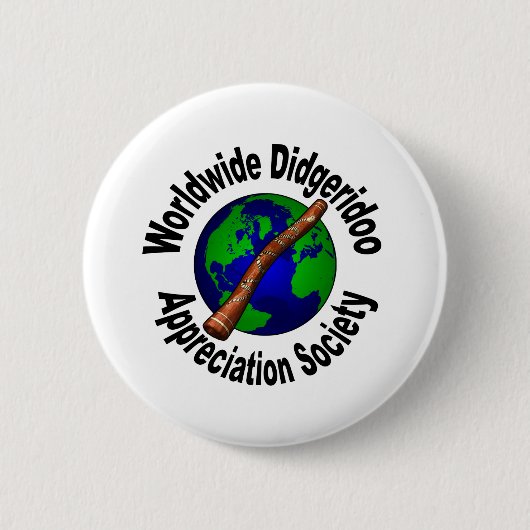 Badge Rond 5 Cm Société mondiale d'appréciation de Didgeridoo (Devant)