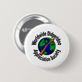 Badge Rond 5 Cm Société mondiale d'appréciation de Didgeridoo (Devant & derrière)