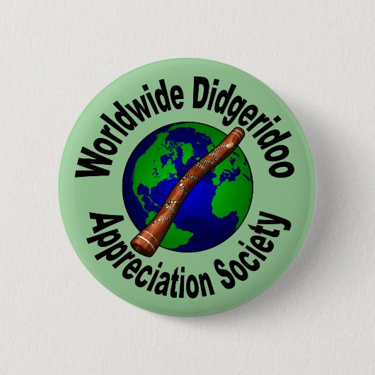 Badge Rond 5 Cm Société mondiale d'appréciation de Didgeridoo (Devant)