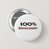 Badge Rond 5 Cm Sociologue de 100 pour cent (Devant & derrière)