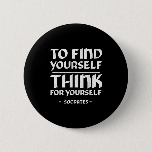 Badge Rond 5 Cm Socrate Auto-Sensibilisation Stoicisme Citation Ph (Devant)