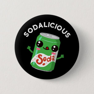 Badge Rond 5 Cm Soda licious Funny Soda Pun Pop Dark BG