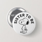 Badge Rond 5 Cm Soeur Baby shower Snoopy (Devant & derrière)