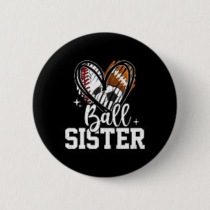 Badge Rond 5 Cm Sœur Byll Bysebyll Footbyll Football Sœur Cœur