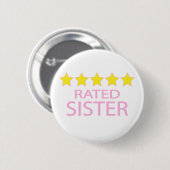 Badge Rond 5 Cm Soeur cinq étoiles (Devant & derrière)