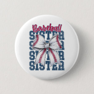Badge Rond 5 Cm Soeur De Baseball Coquette Bow Plus Grand Ventilat