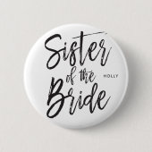 Badge Rond 5 Cm Soeur du mariage fait sur commande de style de (Devant)