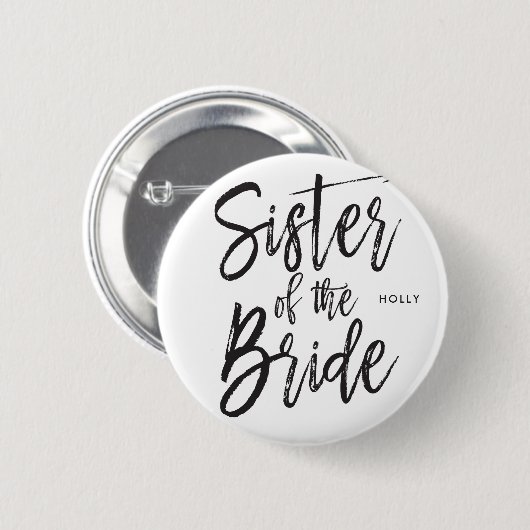 Badge Rond 5 Cm Soeur du mariage fait sur commande de style de (Devant & derrière)