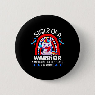 Badge Rond 5 Cm Sœur d'un guerrier du cœur Semaine Chd Maladie car