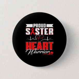 Badge Rond 5 Cm Sœur fière d'un guerrier du cœur Sensibilisation a