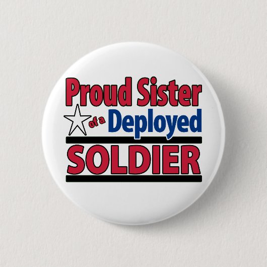 Badge Rond 5 Cm Soeur fière d'un soldat déployé (Devant)