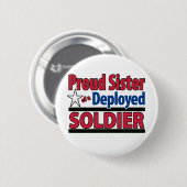 Badge Rond 5 Cm Soeur fière d'un soldat déployé (Devant & derrière)