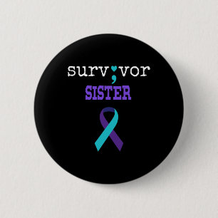 Badge Rond 5 Cm Soeur Survivante Semicolon Don Prévention du suici
