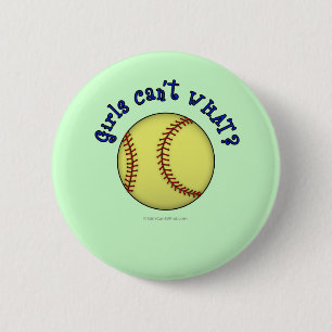 Badge Rond 5 Cm Softball-Blue