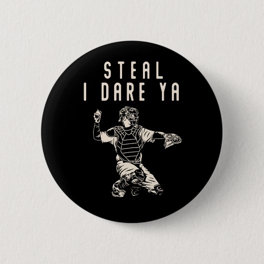 Badge Rond 5 Cm Softball Catcher Enfants Funny Baseball Joueur Hum (Devant)