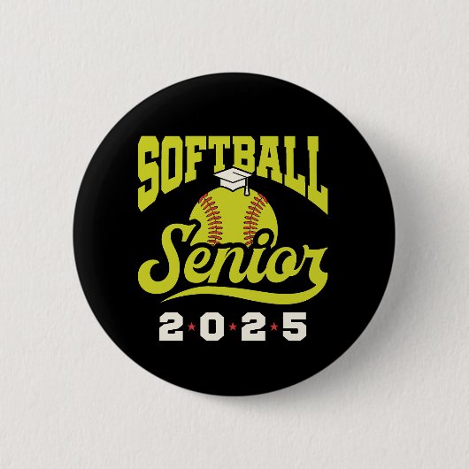 Badge Rond 5 Cm Softball Senior Class of 2025 (Devant)