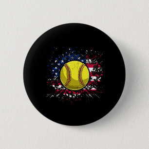 Badge Rond 5 Cm Softll 4 juillet Hommes États-Unis Drapeau América