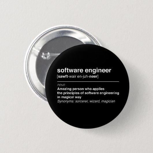 Badge Rond 5 Cm Software Engineer (Devant & derrière)