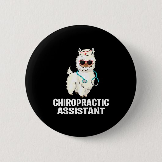 Badge Rond 5 Cm Soins chiropratiques amusants Istant Llama Chiropr (Devant)
