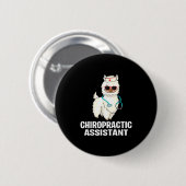 Badge Rond 5 Cm Soins chiropratiques amusants Istant Llama Chiropr (Devant & derrière)