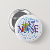 Badge Rond 5 Cm Soins de santé à domicile Motto (Devant & derrière)