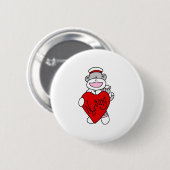 Badge Rond 5 Cm Soins de singe de chaussette (Devant & derrière)