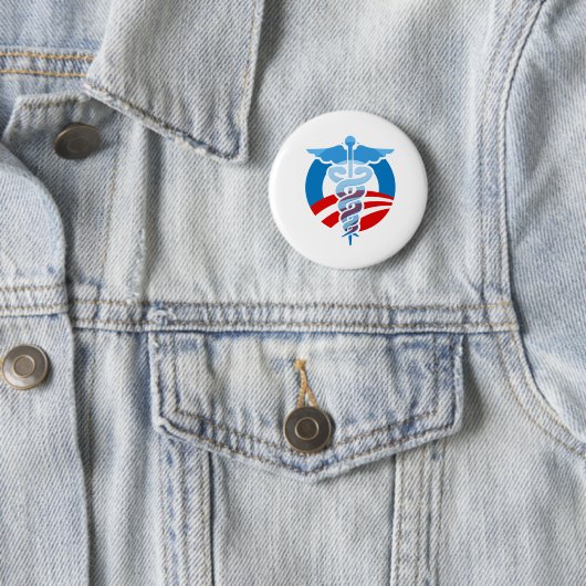 Badge Rond 5 Cm Soins pro-Obama (En situation)
