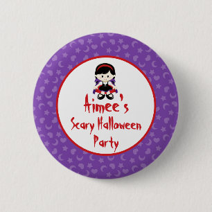 Badge Rond 5 Cm Soirée d'Halloween de fille Vampire