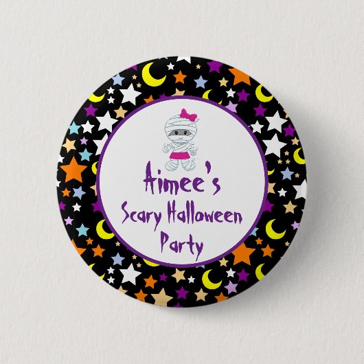 Badge Rond 5 Cm Soirée d'Halloween de la mignonne fille maman (Devant)