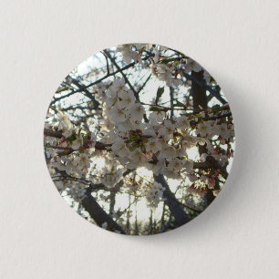 Badge Rond 5 Cm Soirée Fleurs de cerisiers II Printemps coucher de
