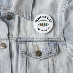 Badge Rond 5 Cm Soirée personnalisée vintage de 75e anniversaire