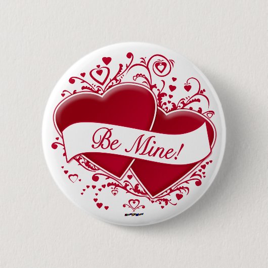 Badge Rond 5 Cm Sois À Moi !Coeurs rouges (Devant)