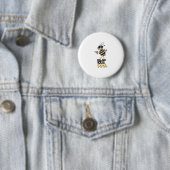 Badge Rond 5 Cm sois cool comme une abeille (En situation)