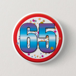 Badge Rond 5 Cm soixante-cinquième Anniversaire v2