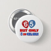 Badge Rond 5 Cm soixante-cinquième conceptions d'anniversaire (Devant & derrière)