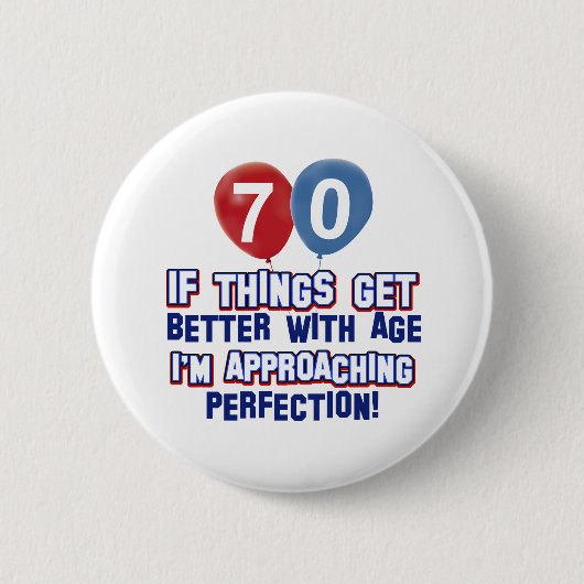 Badge Rond 5 Cm soixante-dixième conceptions d'anniversaire (Devant)