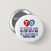 Badge Rond 5 Cm soixante-dixième conceptions d'anniversaire (Devant & derrière)