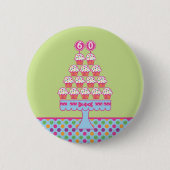 Badge Rond 5 Cm soixantième Bouton d'anniversaire (Devant)