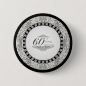 Badge Rond 5 Cm soixantième Bouton d'anniversaire de mariage (Devant)