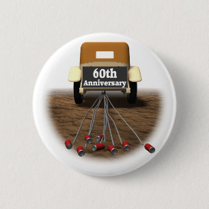 Badge Rond 5 Cm soixantième Bouton d'anniversaire de mariage